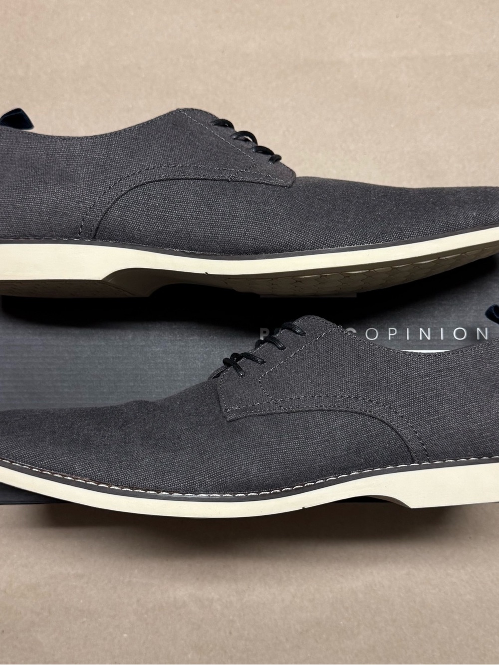 Public Opinion Oxford Men’s Black Canvas Dress Shoes size 14 Rare!